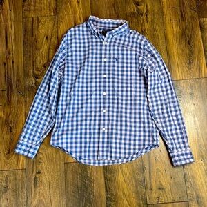 Abercrombie & Fitch Blue and Light Purple Checkered Shirt Mens XL